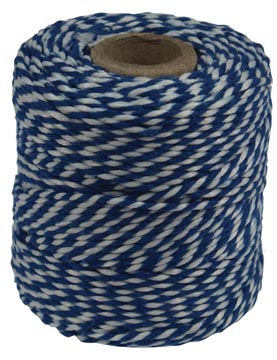 Bol 50 gr katoenkoord blauw/wit