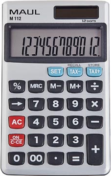 MAUL calculatrice de poche professionnelle M112, argent