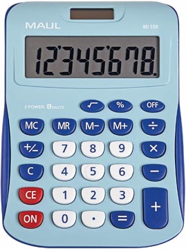 Bureaurekenmachine 8 cijfers mj 550 junior lichtblauw maul