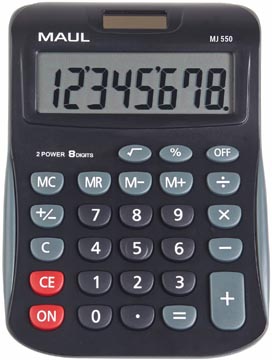 Bureaurekenmachine junior 8 cijfers mj 550  zwart maul