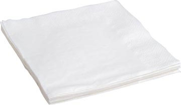 Servetten, ft 24 x 24 cm, 2-laags, wit, pak van 10 x 400 stuks
