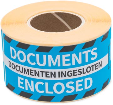 Rillprint étiquettes Documents enclosed, ft 46 x 125 mm, rouleau de 250 pièces