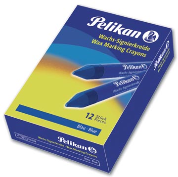 Boite 12 crayons cire pk bleu