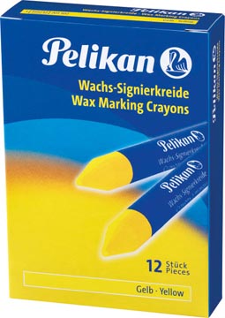 Boite 12 crayons cire pk jaune