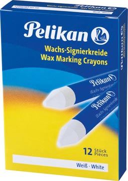 Boite 12 crayons cire pk blanc