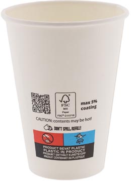 D. 100 tasses de carton 150 ml de blanc