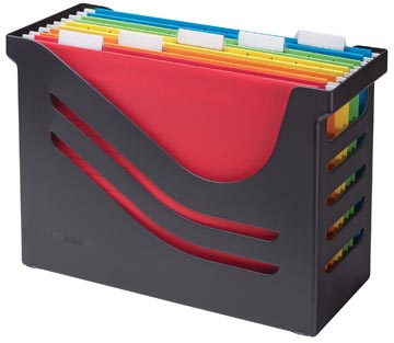 Re-solution support dossiers suspendus, 5 dossiers suspendus inclus, noir