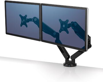Bras d'ecran double horizontal platinum series noir fellowes