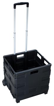 Chariot pliant avec bac de stockage 380 x 405 x 420 mm noir