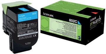 Lexmark Return Program toner 802, 1.000 pages, OEM 80C20C0, cyan