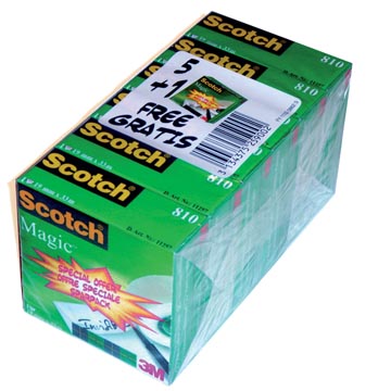 Ruban adhesif scotch magic 5+1gratuit