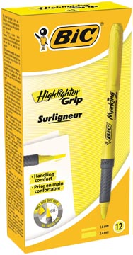 D.12 markeerstiften highlighter grip geel bic