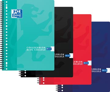 Oxford School bloc collège, ft A4+, 160 pages, 23 trous, quadrillé 10 mm, assorti