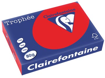 500 bl a4 80gr koraalrood clairefontaine - 8175