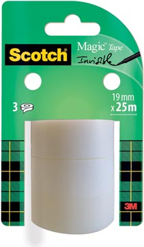 Set 3 rollen kleefband 19 mm x 25 m scotch magic tape