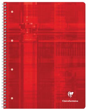 Cahier à spirales en carton avec mictroperforation quadrillé q5 80 feuille 90 gr a4+ assorti clairefontaine