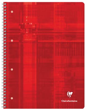 Cahier à spirales en carton avec microperforation ligné q5 80 feuilles 90gr a4+ assorti clairefontaine