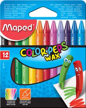 B.12 crayon a cire color'peps wax assorties maped
