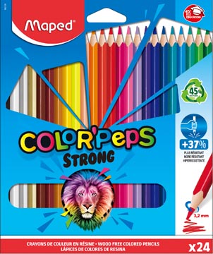 Maped kleurpotlood Color'Peps Strong, 24 potloden in een kartonnen etui