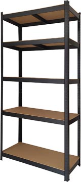 Brasq étagère, ft 180 x 90 x 40, 5 tablettes, noir
