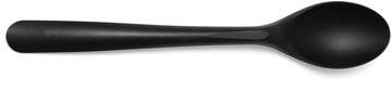 Folia cuillère, réutilisables, en CPLA, 19 cm, noir, paquet de 50 pièces