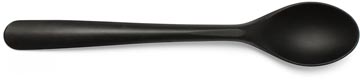 Conpax Folia dessertlepel, herbruikbaar, uit CPLA, 14,5 cm, zwart, pak van 50 stuks
