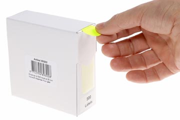 Rillprint étiquettes rondes, diamètre 25 mm, rouleau de 500 pièces, jaune fluo