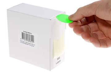 Rillprint étiquettes rondes, diamètre 35 mm, rouleau de 500 pièces, vert fluo