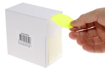 Rillprint étiquettes rondes, diamètre 50 mm, rouleau de 500 pièces, jaune fluo