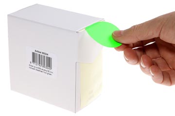 Rillprint étiquettes rondes, diamètre 50 mm, rouleau de 500 pièces, vert fluo