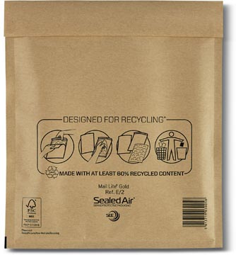 Mail Lite luchtkussenenveloppen, goud, E/2, 220 x 260 mm, doos van 200 stuks