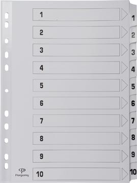 Pergamy intercalaires avec page de garde, ft A4, perforation 11 trous, carton, set 1-10