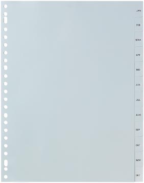 Intercalaires jan-dec pp gris a4 pergamy