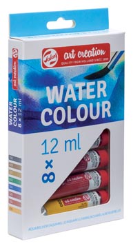 Talens Art Creation aquarelle tube de 12 ml, set de 8 tubes en couleurs assorties