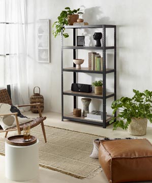 Avasco étagère Home Maxi, ft 176 x 90 x 45 cm, 5 tablettes, en métal, noir