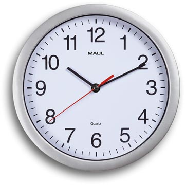 MAULrun horloge murale, diamètre 25,2 x 5 cm, cadre en plastique, zilver