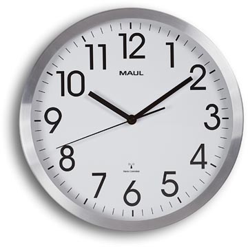 MAULmove horloge murale, radiopilotée, diamètre 30,5 x 4,5 cm, cadre en aluminium