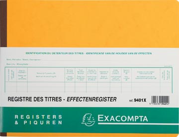 Effectenregister voor bv-srl 40 vel tweetalig exacompta