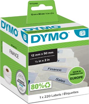 Rouleau etiquettes 50 x 12 mm blanc