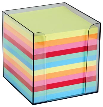 Memokubus plastic incl. 700 vel 10 x 10 x 10 cm gekleurd folia