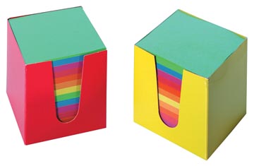 Memokubus karton incl 700 vel  9 x 9 x 9 cm gekleurd folia
