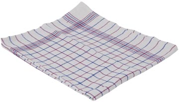 P.6 handdoek 70 x 70 cm geruit blauw/rood