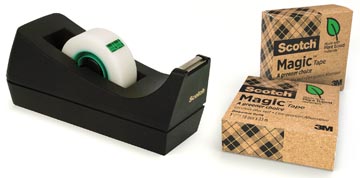 Plakbandafroller incl. 3 rollen kleefband 19mm x 33m  'a greener choice' scotch