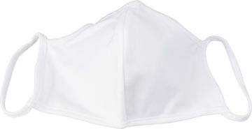 Wasbaar mondmasker, uni wit, maat: kinderen, pak van 5 stuks