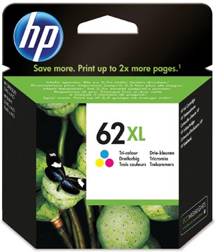 Inktcartridge multipack 62xl 415 pagina's cyaan - magenta - geel hp