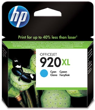Hp nr.920 xl cyaan - cd972a - hp officejet 920/6000/6500