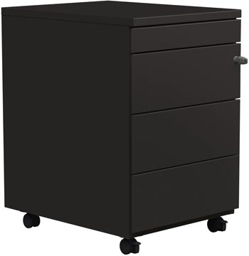 Caisson mobile, 3 tiroirs + tirette plumier, anthracite