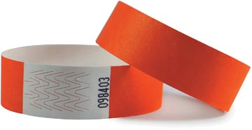 Combicraft bracelets en Tyvek, orange, paquet de 100 pièces