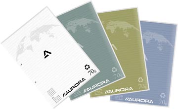 Bloc de cours recycle quadrile 100 feuille 70 gr a4 aurora