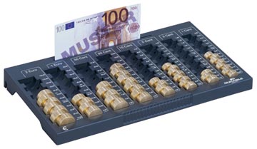 Geldschikker met 8  muntcompartimenten antraciet durable